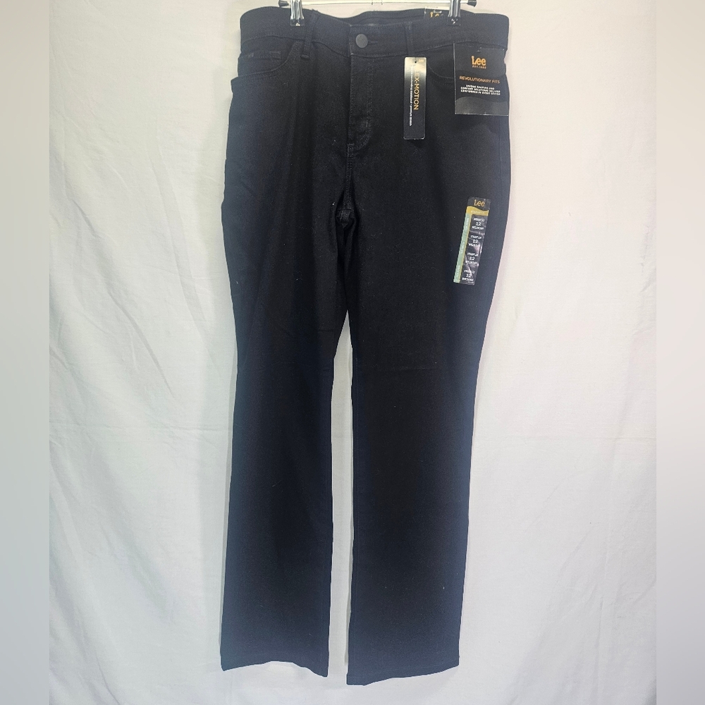 Lee Classic Black Mid Rise Straight Jeans